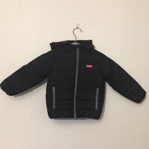 Baby Boys Levi’s Black Puffer Coat: Size 2-3